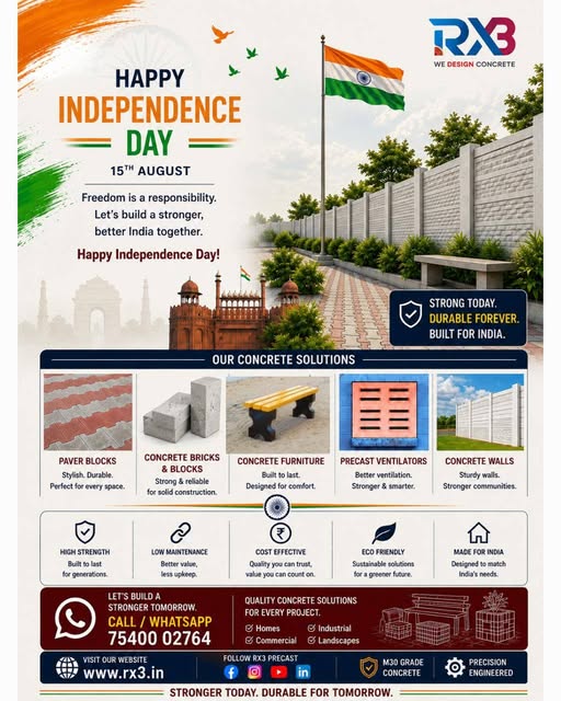 Independence Day greetings from RX3 Precast