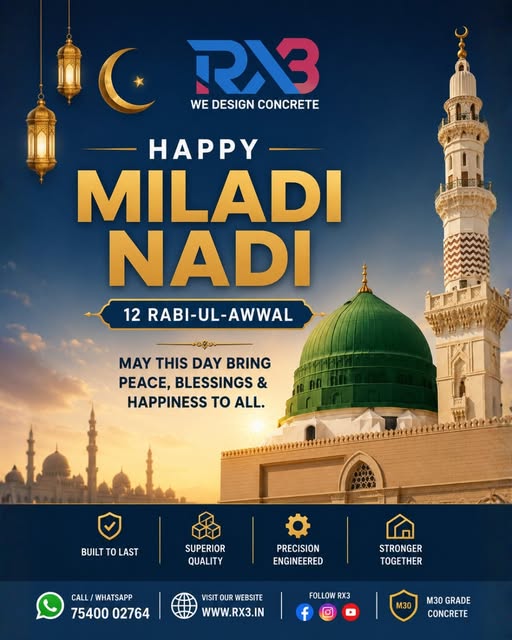 Milad-un-Nabi greetings from RX3 Precast