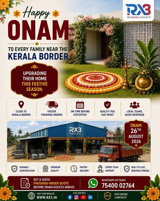 Onam wishes to families near the Kerala border